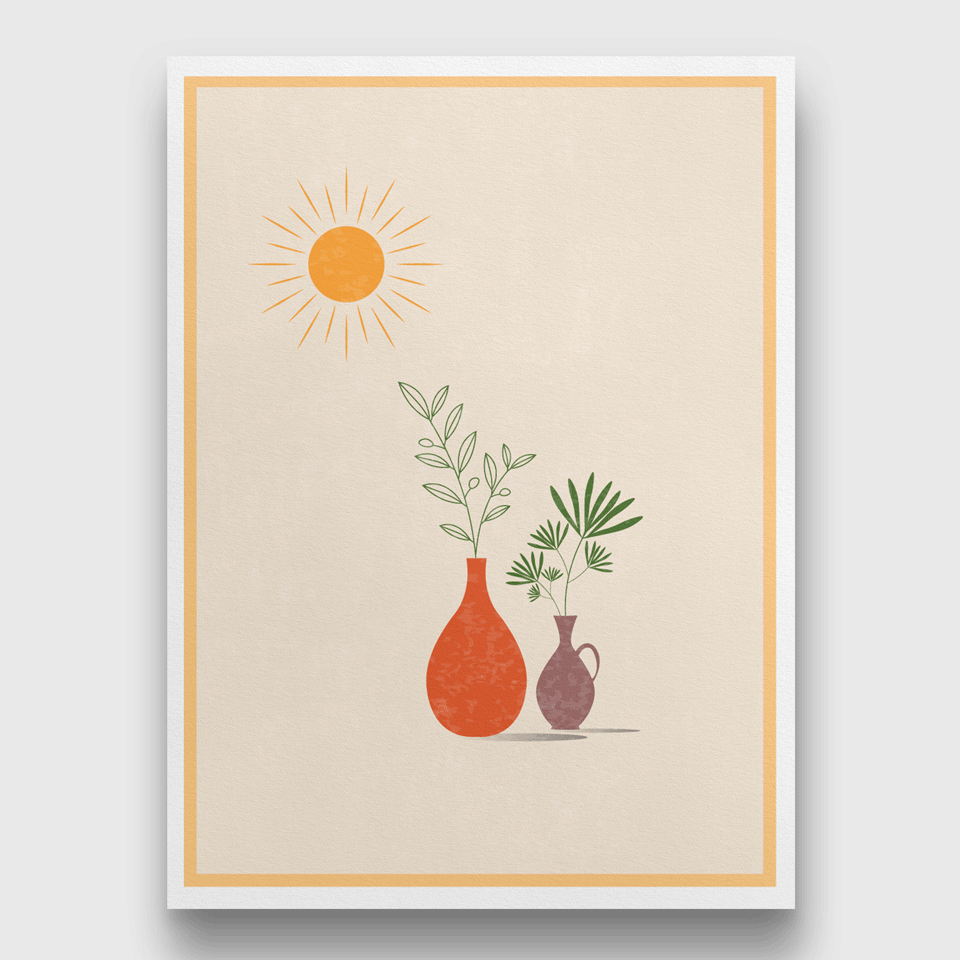 Boho Plant Art Painting 4 X 5.5 Vertical Premium Wall Art Canvas by MeriDeewar