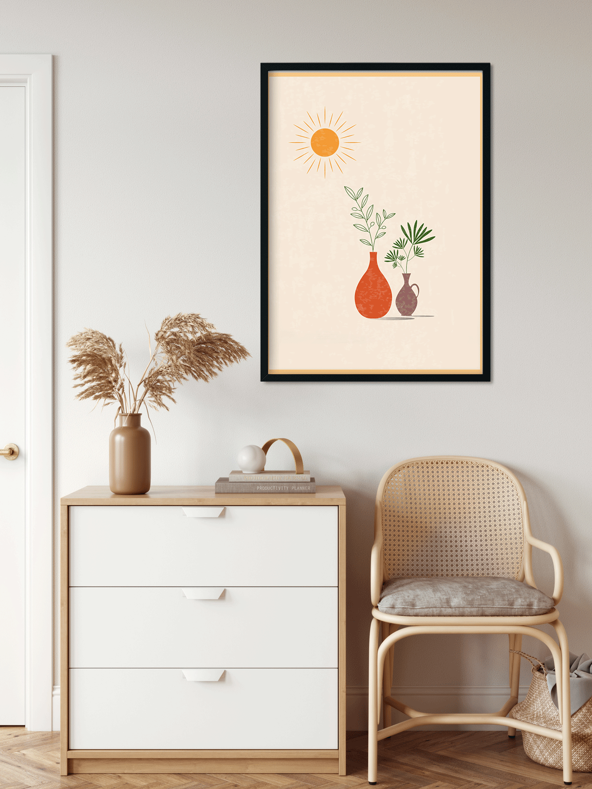 Boho Plant Art Painting 4 X 5.5 Vertical Premium Wall Art Canvas by MeriDeewar