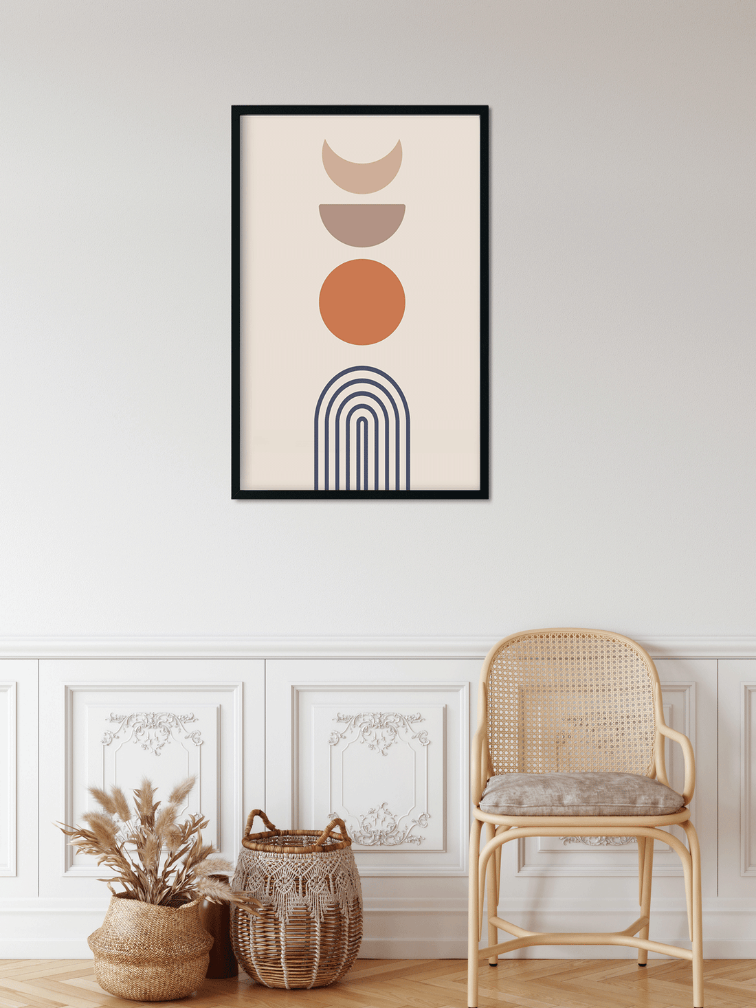 Boho wall art mid century collection Painting 2 : 3 Vertical Premium Wall Art Canvas by MeriDeewar