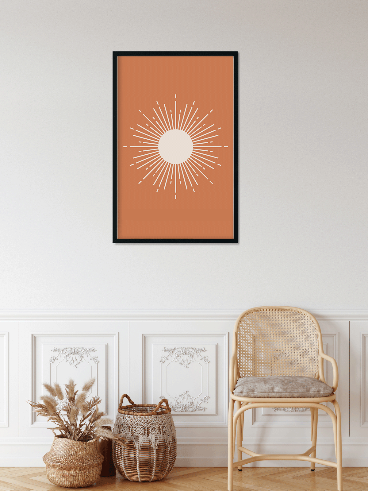 Boho wall art mid century Painting 2 : 3 Vertical Premium Wall Art Canvas by MeriDeewar