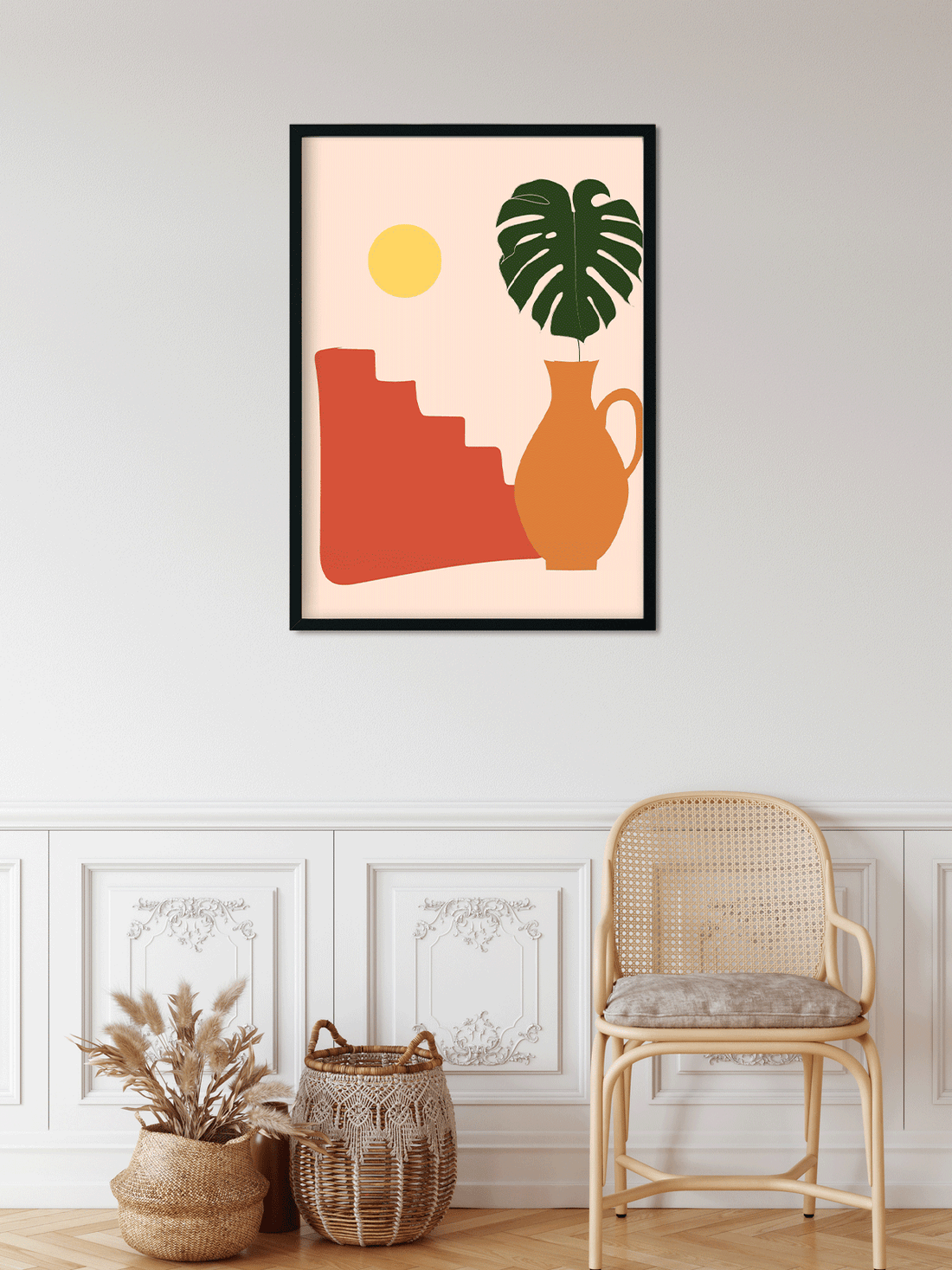 Boho wall art Painting 4 X 5.5 Vertical Premium Wall Art Canvas by MeriDeewar