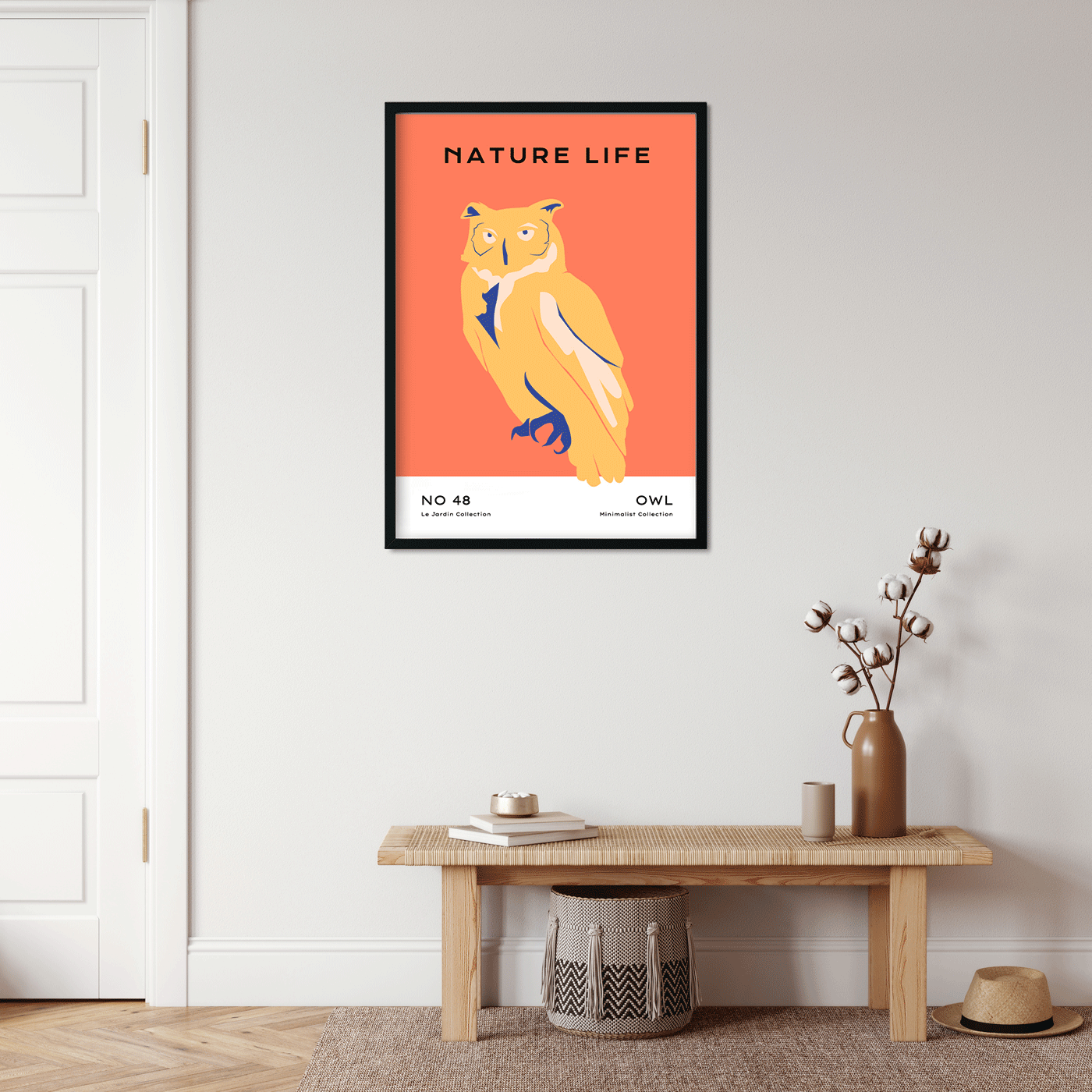 Boho wildlife minimalistic Painting 3 : 4.2 Vertical Premium Wall Art Canvas by MeriDeewar