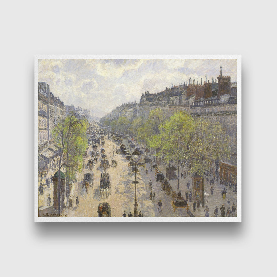 Boulevard Montmartre ,Spring Painting-Meri Deewar 5 : 4 Horizontal Premium Wall Art Canvas by MeriDeewar