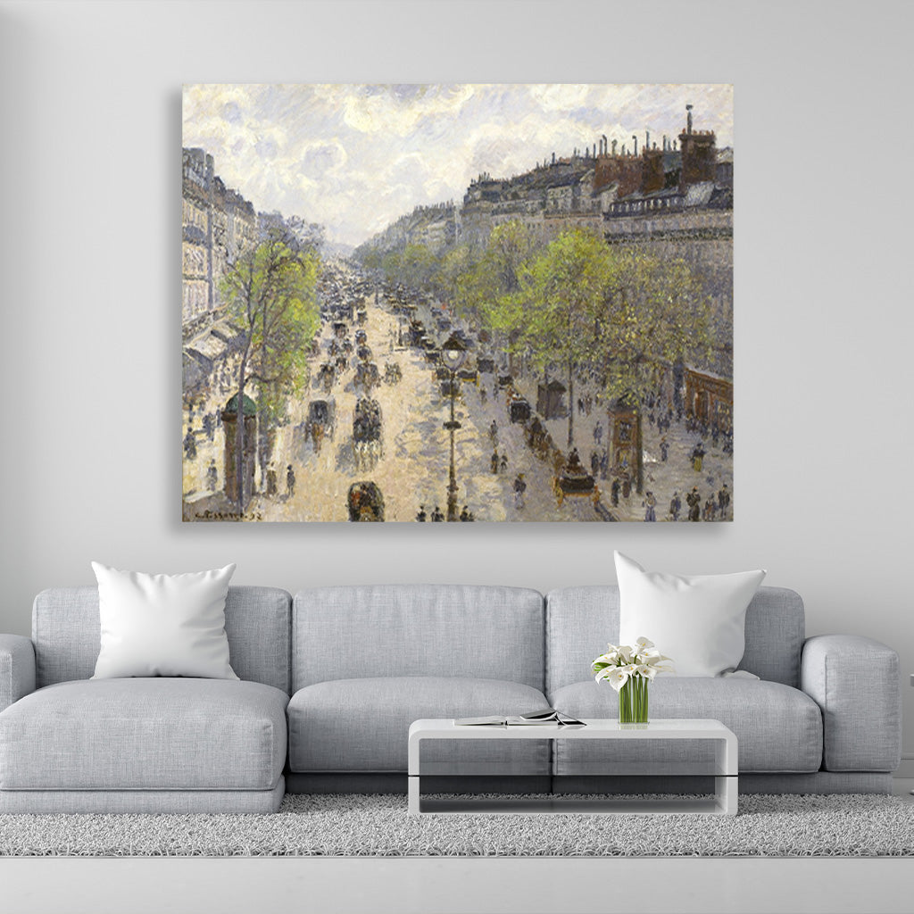 Boulevard Montmartre ,Spring Painting-Meri Deewar 5 : 4 Horizontal Premium Wall Art Canvas by MeriDeewar