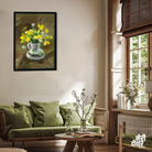 Bouquet Flowers Vase Oil Painting 2 : 3 Vertical Premium Wall Art Canvas by MeriDeewar