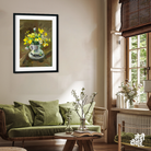 Bouquet Flowers Vase Oil Painting 2 : 3 Vertical Premium Wall Art Canvas by MeriDeewar