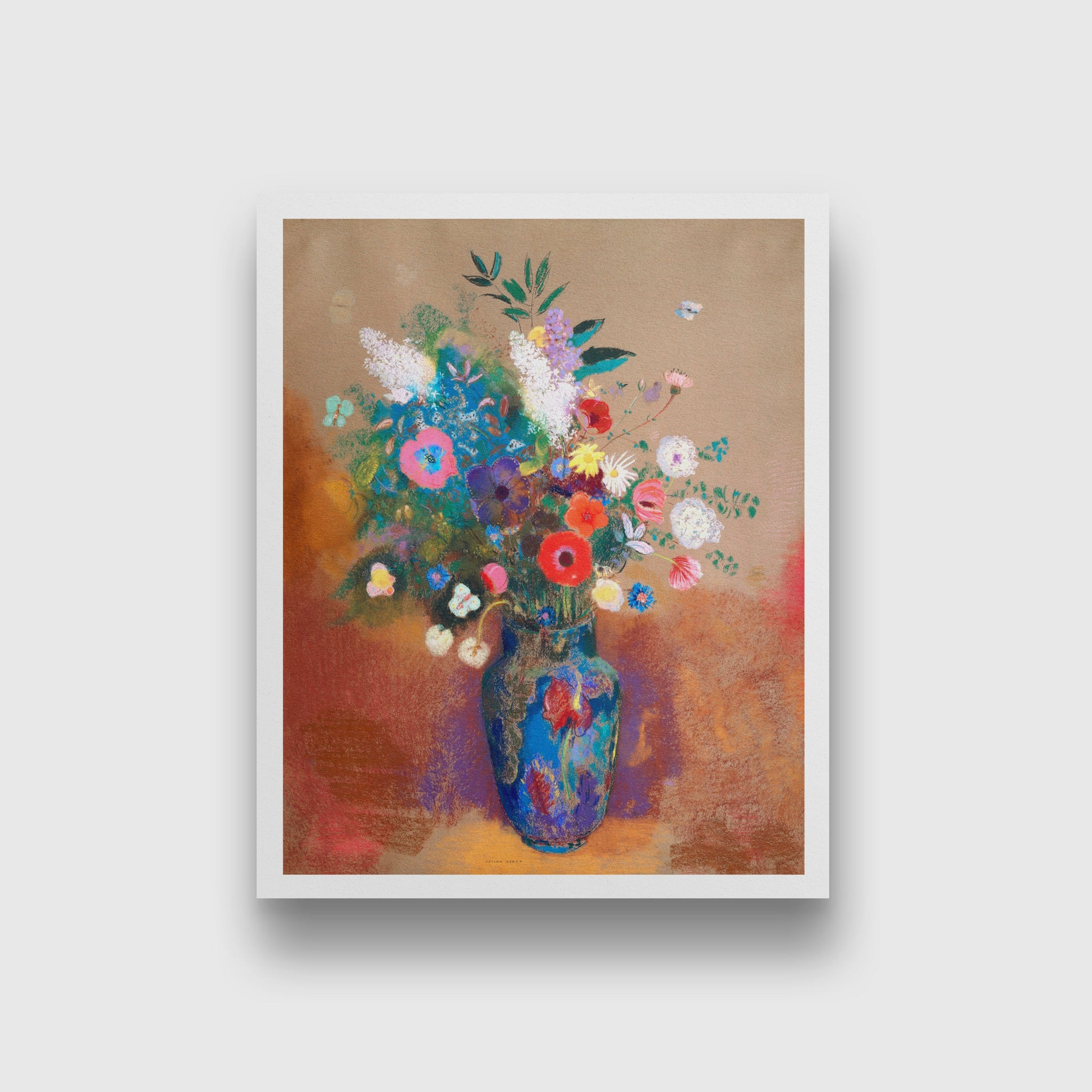 Bouquet of Flowers by Odilon Redon painting 4 :5 Vertical Premium Wall Art Canvas by MeriDeewar