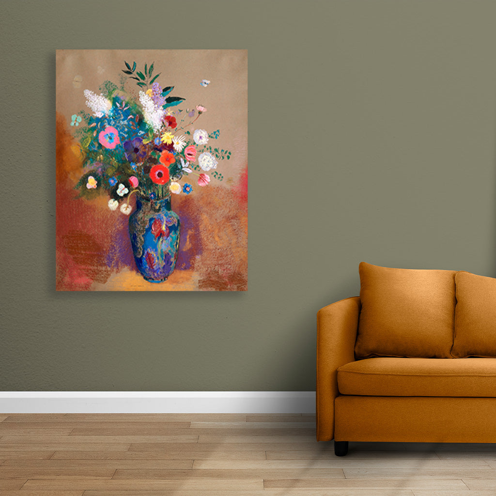 Bouquet of Flowers by Odilon Redon painting 4 :5 Vertical Premium Wall Art Canvas by MeriDeewar