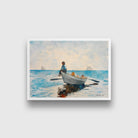 Boys in a Dory painting - Meri Deewar 3 : 2 Horizontal Premium Wall Art Canvas by MeriDeewar