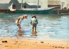 Boys Wading painting - Meri Deewar 3 : 2 Horizontal Premium Wall Art Canvas by MeriDeewar