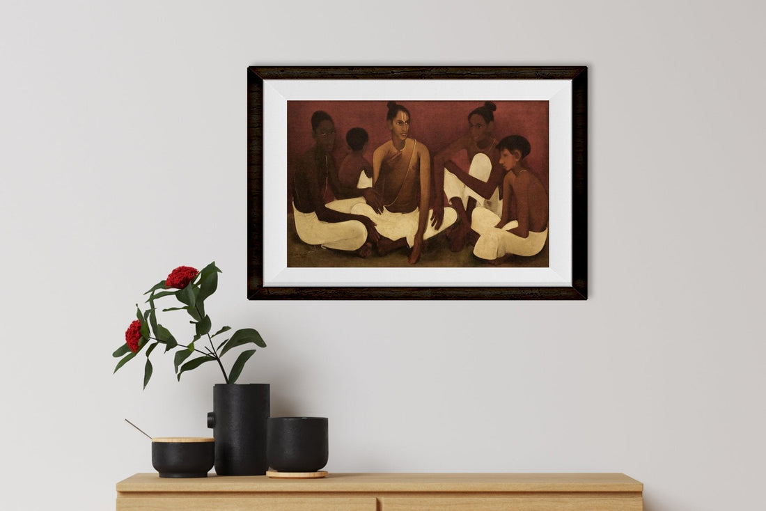 Brahmacharis Painting-Meri Deewar 2 : 1 Horizontal Premium Wall Art Canvas by MeriDeewar