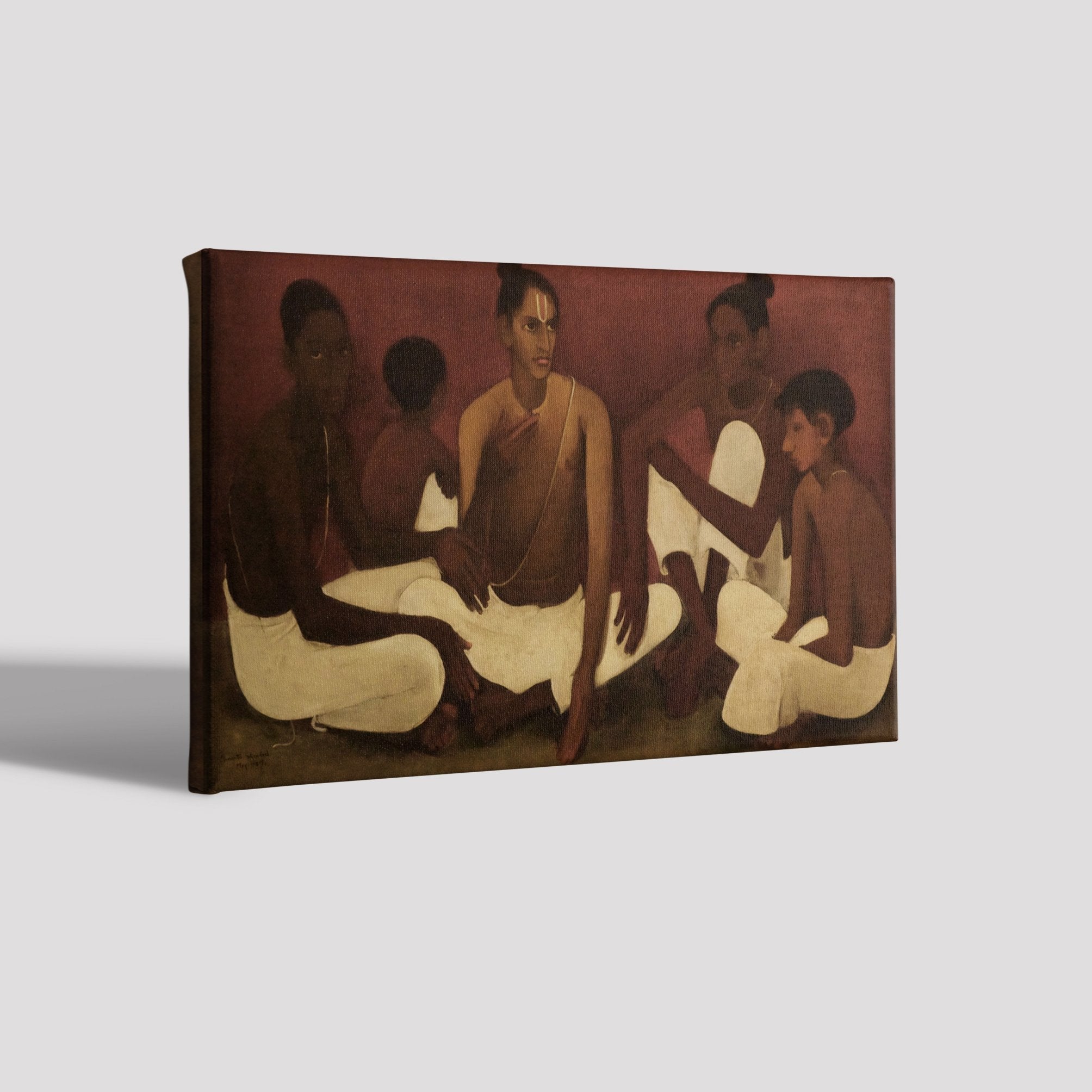 Brahmacharis Painting-Meri Deewar 2 : 1 Horizontal Premium Wall Art Canvas by MeriDeewar