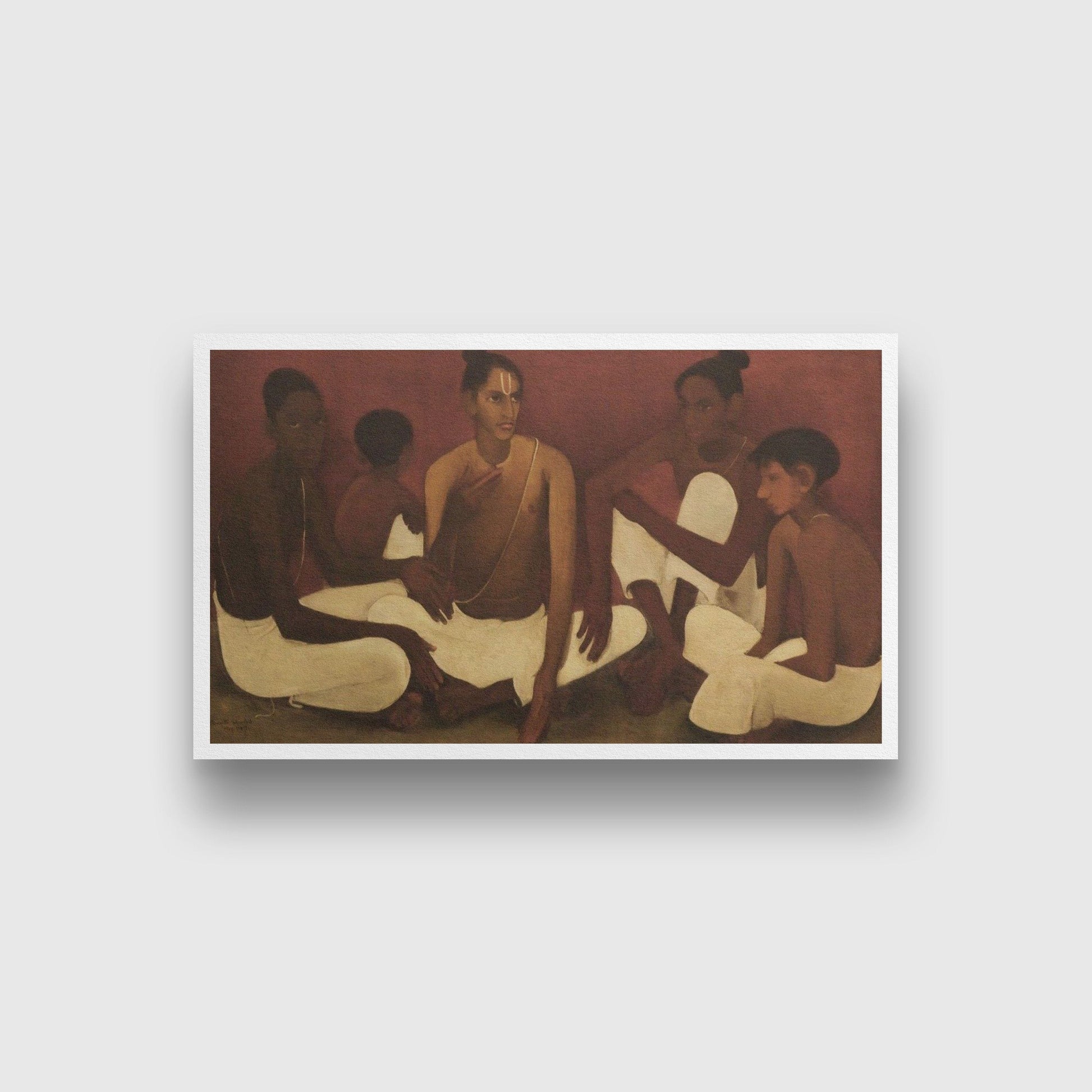 Brahmacharis Painting-Meri Deewar 2 : 1 Horizontal Premium Wall Art Canvas by MeriDeewar