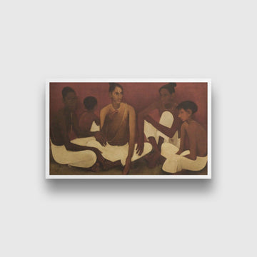 Brahmacharis Painting-Meri Deewar 2 : 1 Horizontal Premium Wall Art Canvas by MeriDeewar
