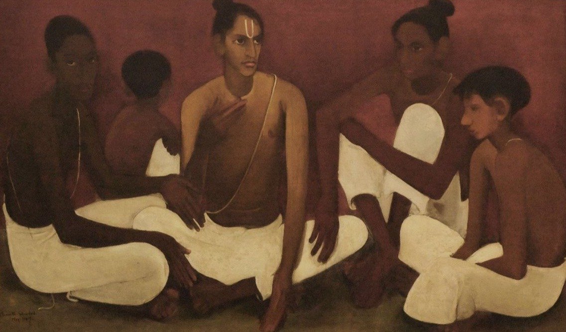 Brahmacharis Painting-Meri Deewar 2 : 1 Horizontal Premium Wall Art Canvas by MeriDeewar