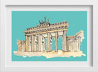 Brandenburg Gate Illustration Painting-Meri Deewar 3 : 2 Horizontal Premium Wall Art Canvas by MeriDeewar