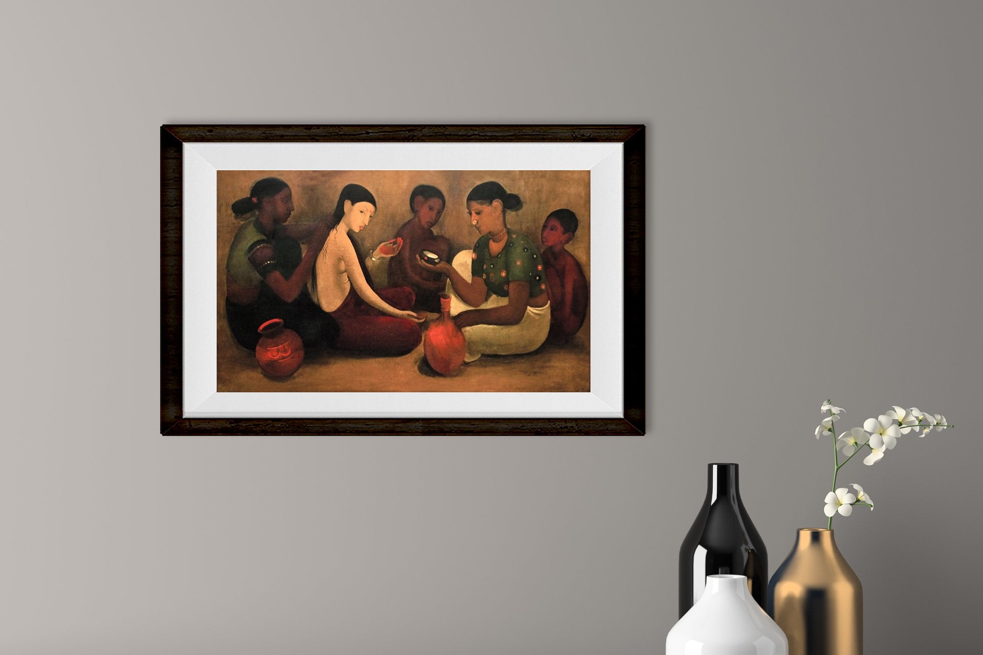 Bride's Toilet Painting - Meri Deewar 3 : 2 Horizontal Premium Wall Art Canvas by MeriDeewar