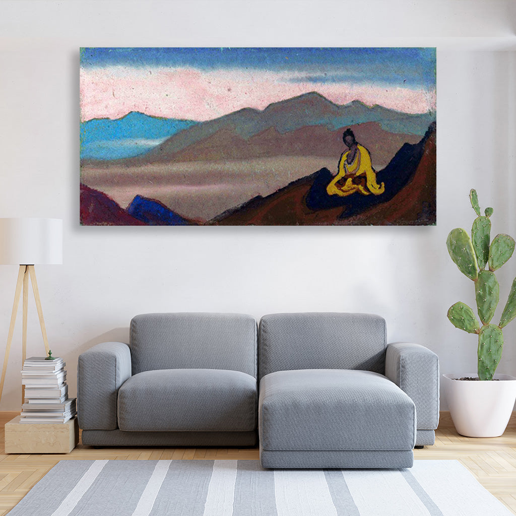 Buddha landscape Painting - Meri Deewar 2 : 1 Horizontal Premium Wall Art Canvas by MeriDeewar