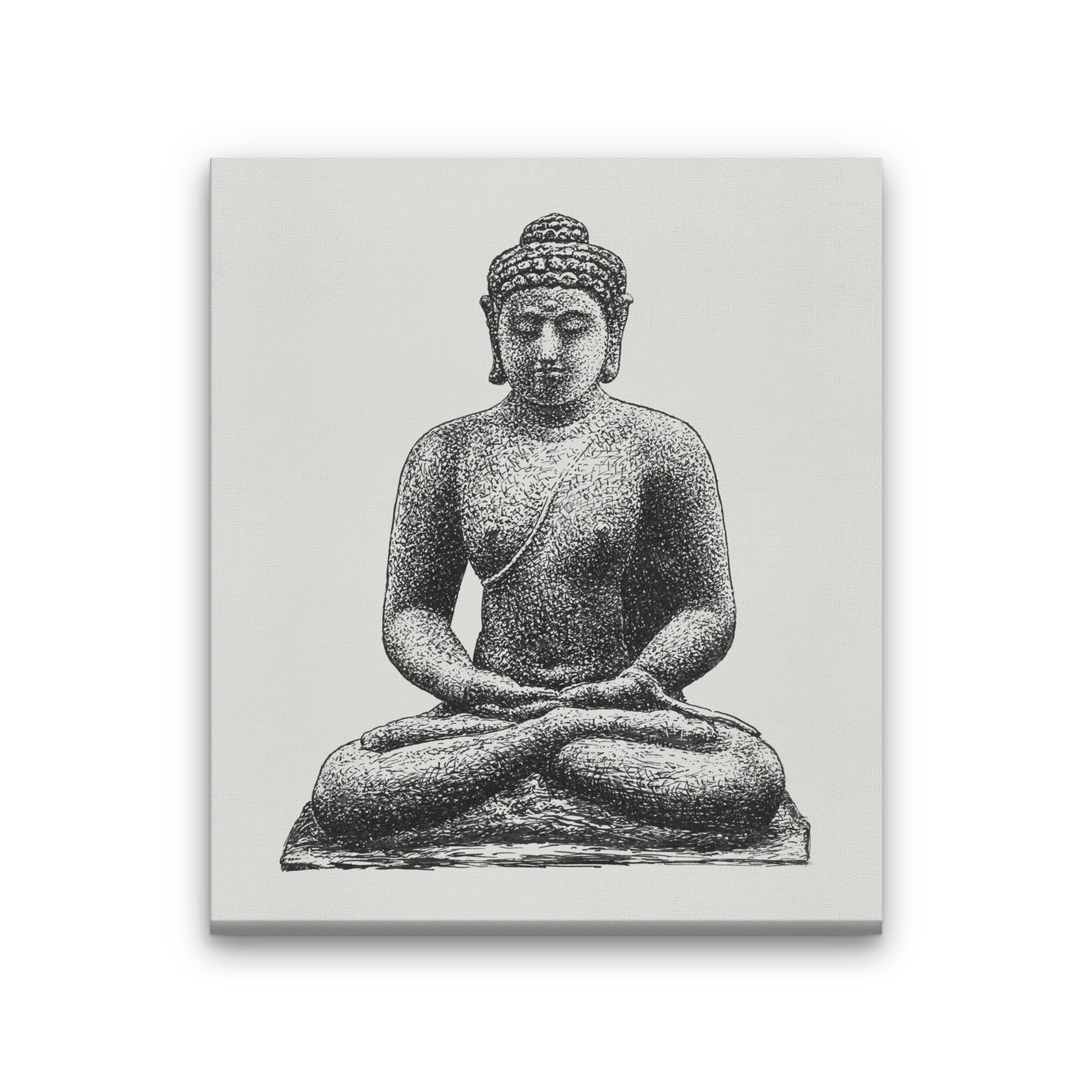 Buddha on the Borobudur Painting 5 : 6 Vertical Premium Wall Art Canvas by MeriDeewar