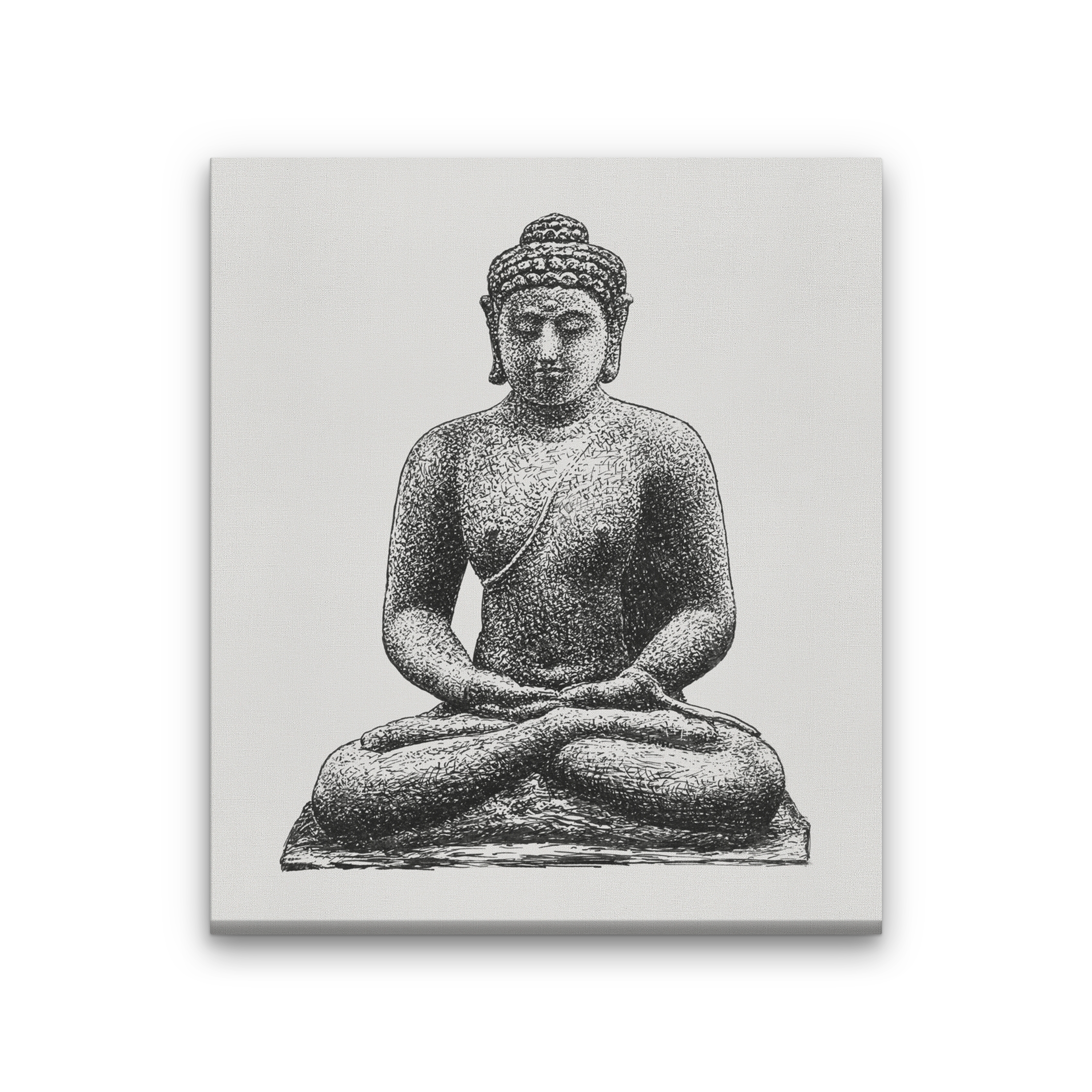 Buddha on the Borobudur Painting 5 : 6 Vertical Premium Wall Art Canvas by MeriDeewar