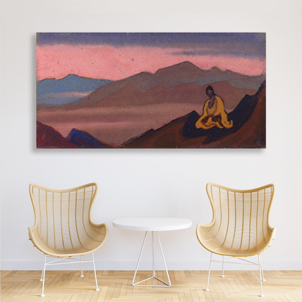Buddha Painting-Meri Deewar 2 : 1 Horizontal Premium Wall Art Canvas by MeriDeewar
