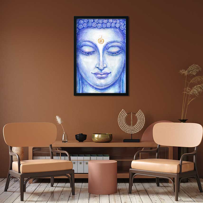 Buddha Painting 3 : 4.2 Vertical Premium Wall Art Canvas by MeriDeewar