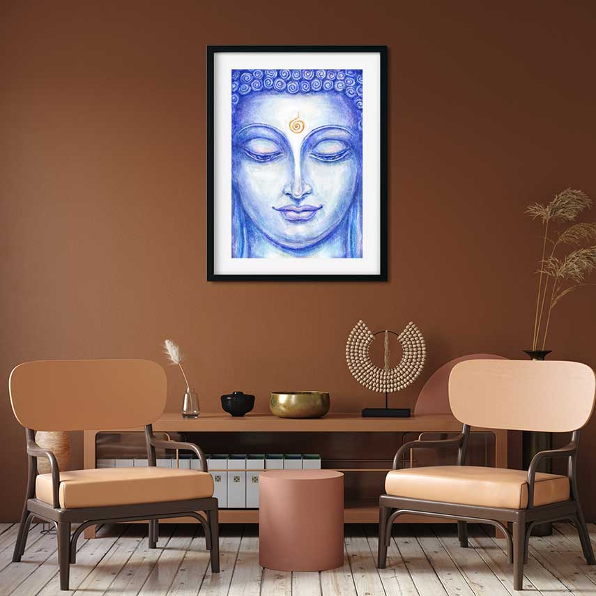 Buddha Painting 3 : 4.2 Vertical Premium Wall Art Canvas by MeriDeewar