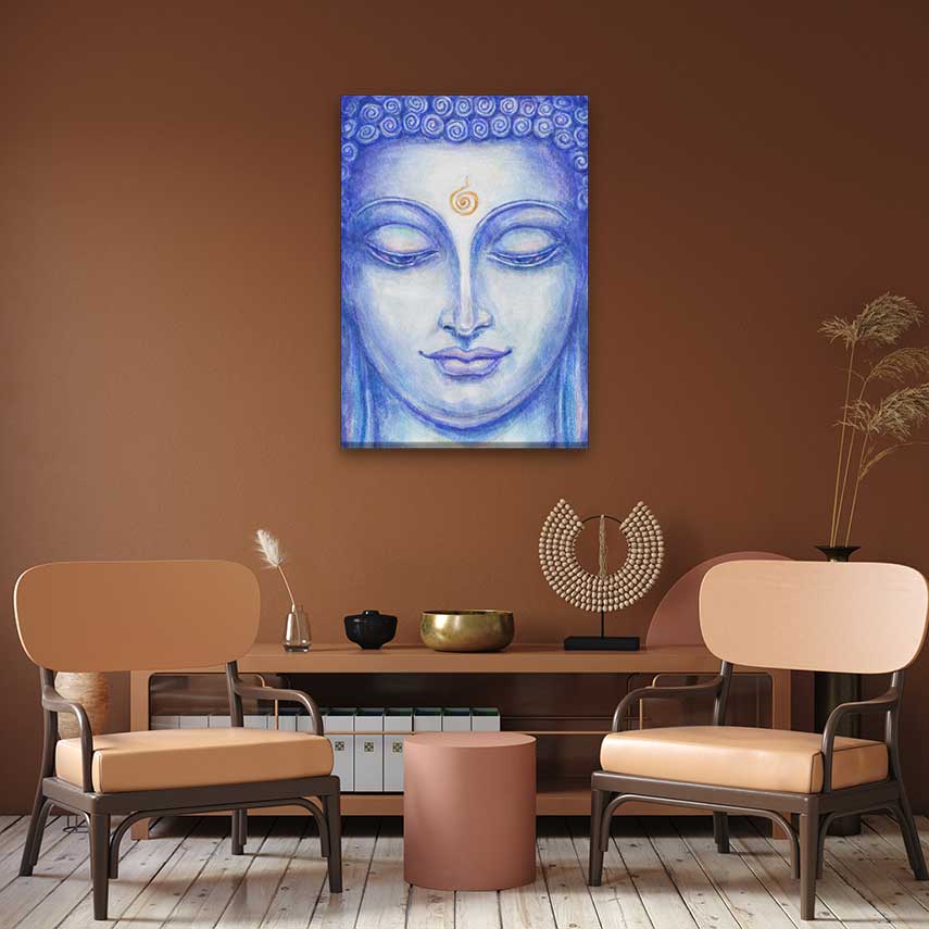 Buddha Painting 3 : 4.2 Vertical Premium Wall Art Canvas by MeriDeewar