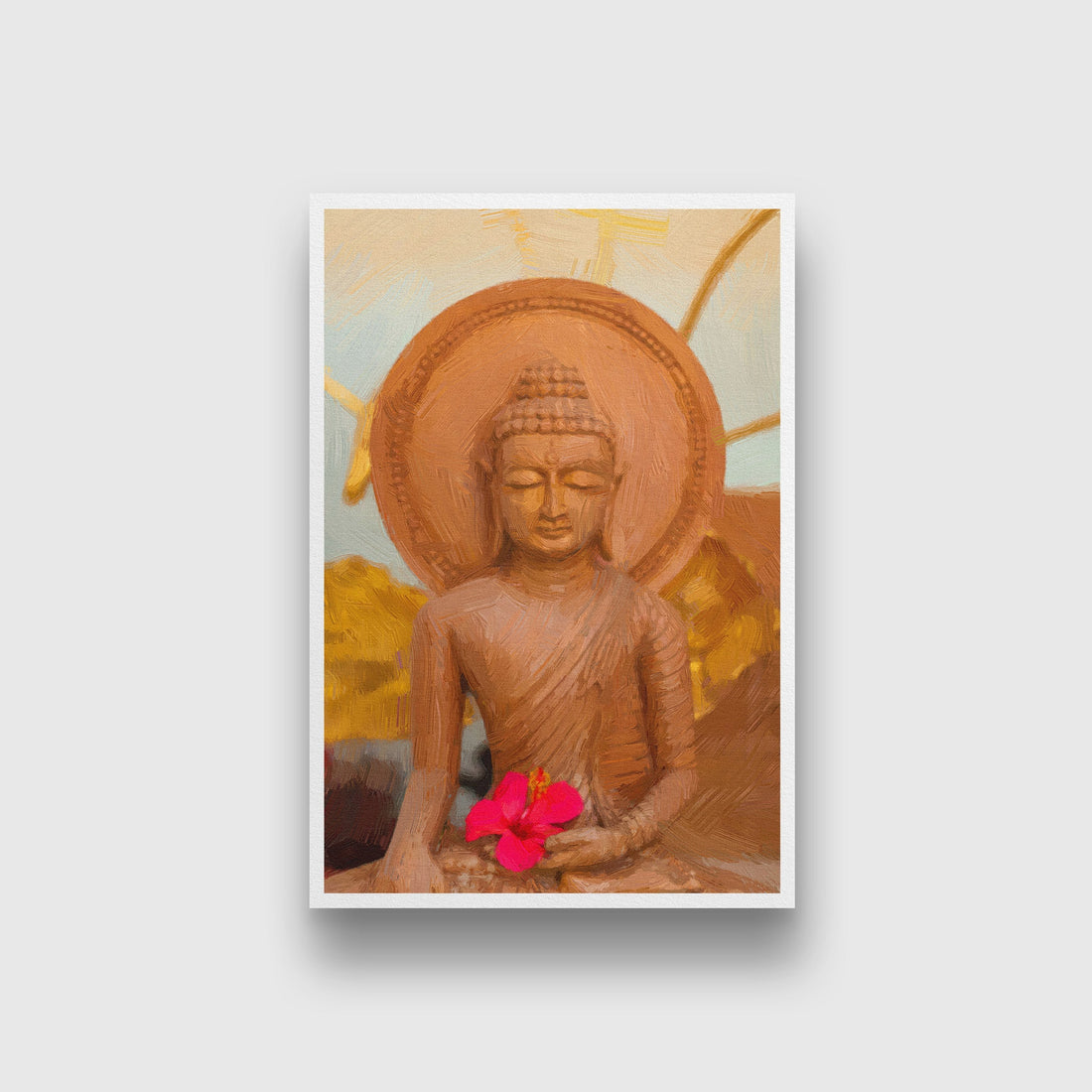 buddha statue in calm rest pose Painting-Meri Deewar 2 : 3 Vertical Premium Wall Art Canvas by MeriDeewar