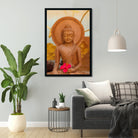 buddha statue in calm rest pose Painting-Meri Deewar 2 : 3 Vertical Premium Wall Art Canvas by MeriDeewar