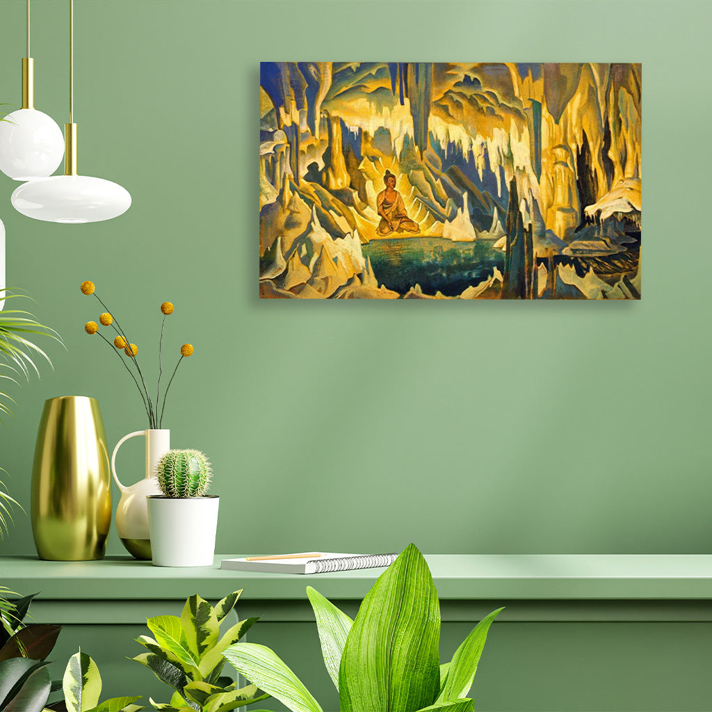 buddha the winner Painting - Meri Deewar 3 : 2 Horizontal Premium Wall Art Canvas by MeriDeewar