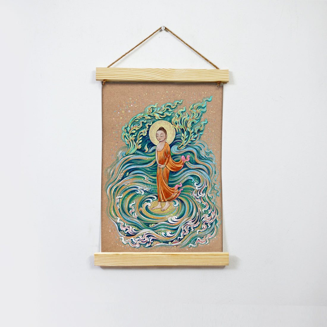 Budhha Hanging Canvas Painting-Meri Deewar Hanging Canvas Premium Wall Art Canvas by MeriDeewar