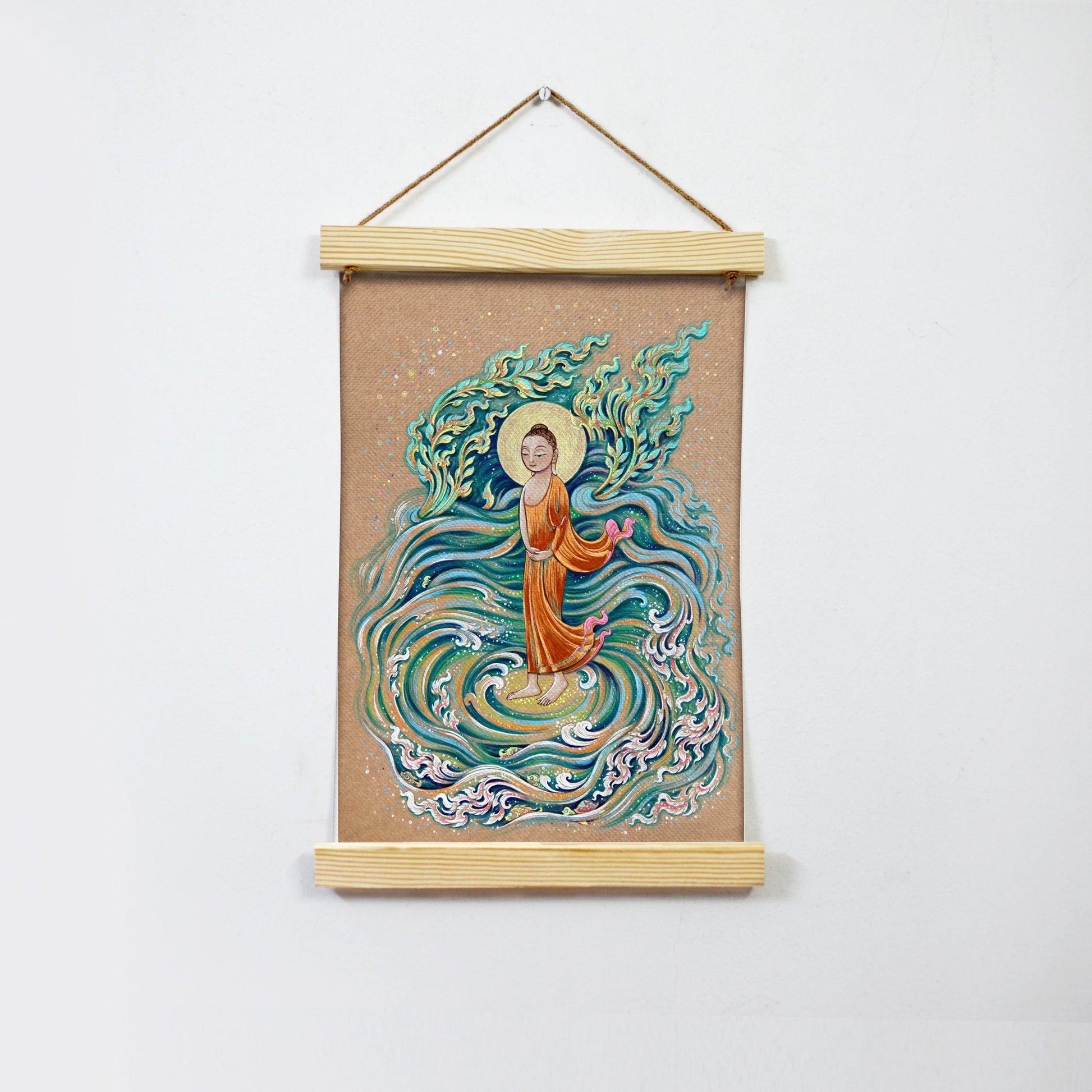 Budhha Hanging Canvas Painting-Meri Deewar Hanging Canvas Premium Wall Art Canvas by MeriDeewar