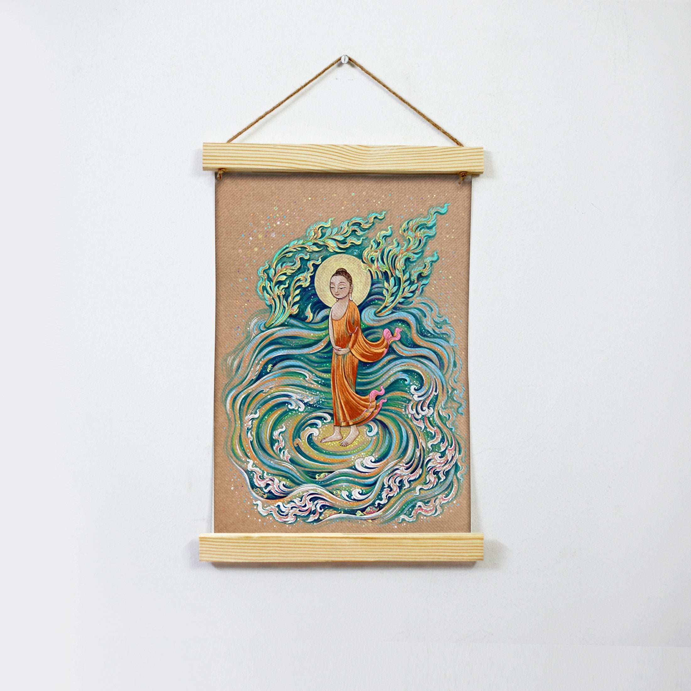 Budhha Hanging Canvas Painting-Meri Deewar Hanging Canvas Premium Wall Art Canvas by MeriDeewar