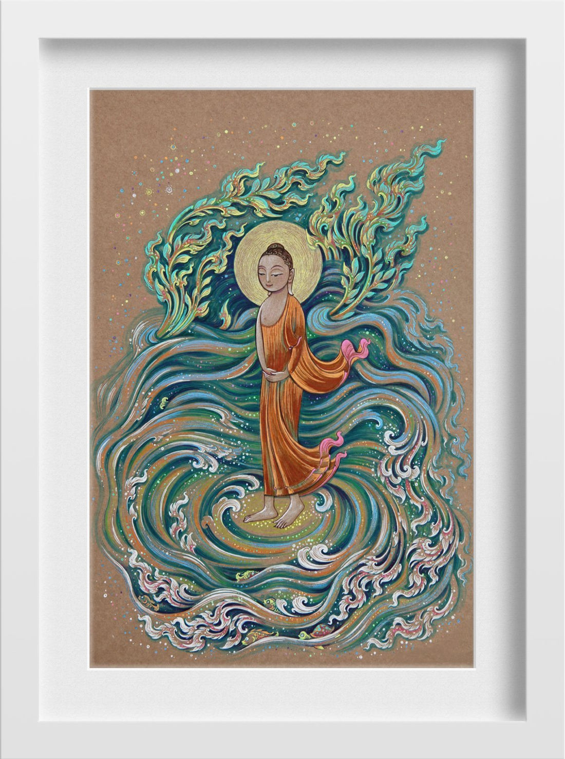 Budhha Painting-Meri Deewar 2 : 3 Vertical Premium Wall Art Canvas by MeriDeewar