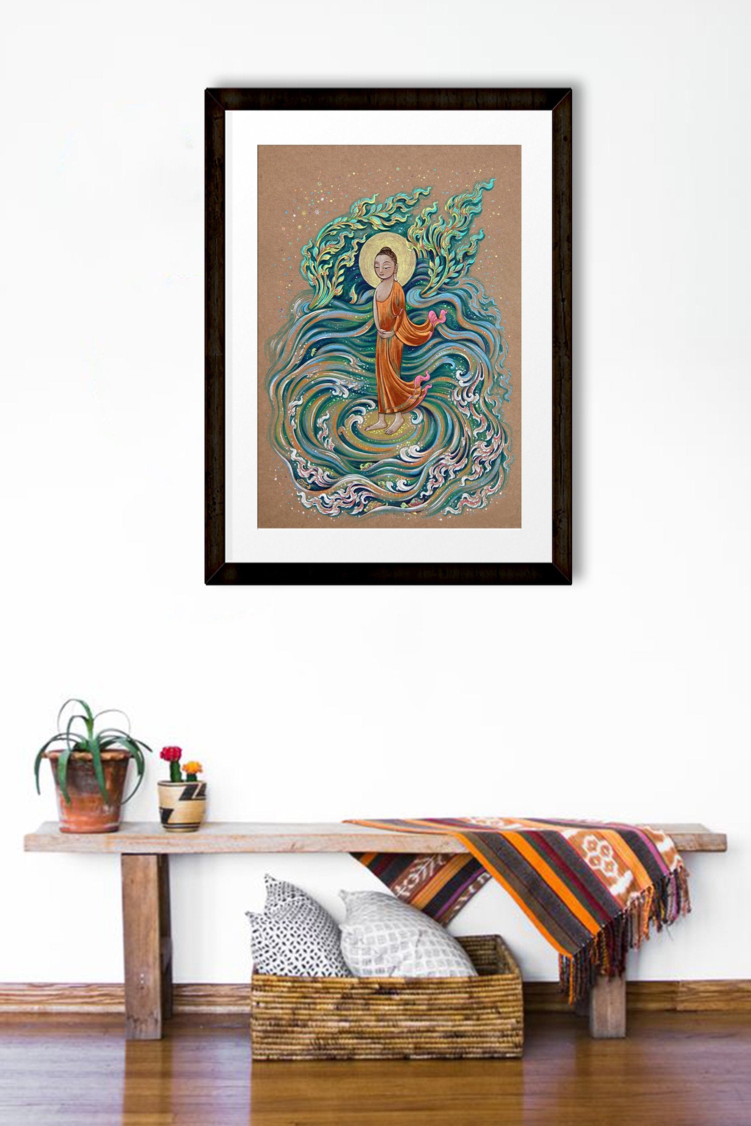 Budhha Painting-Meri Deewar 2 : 3 Vertical Premium Wall Art Canvas by MeriDeewar