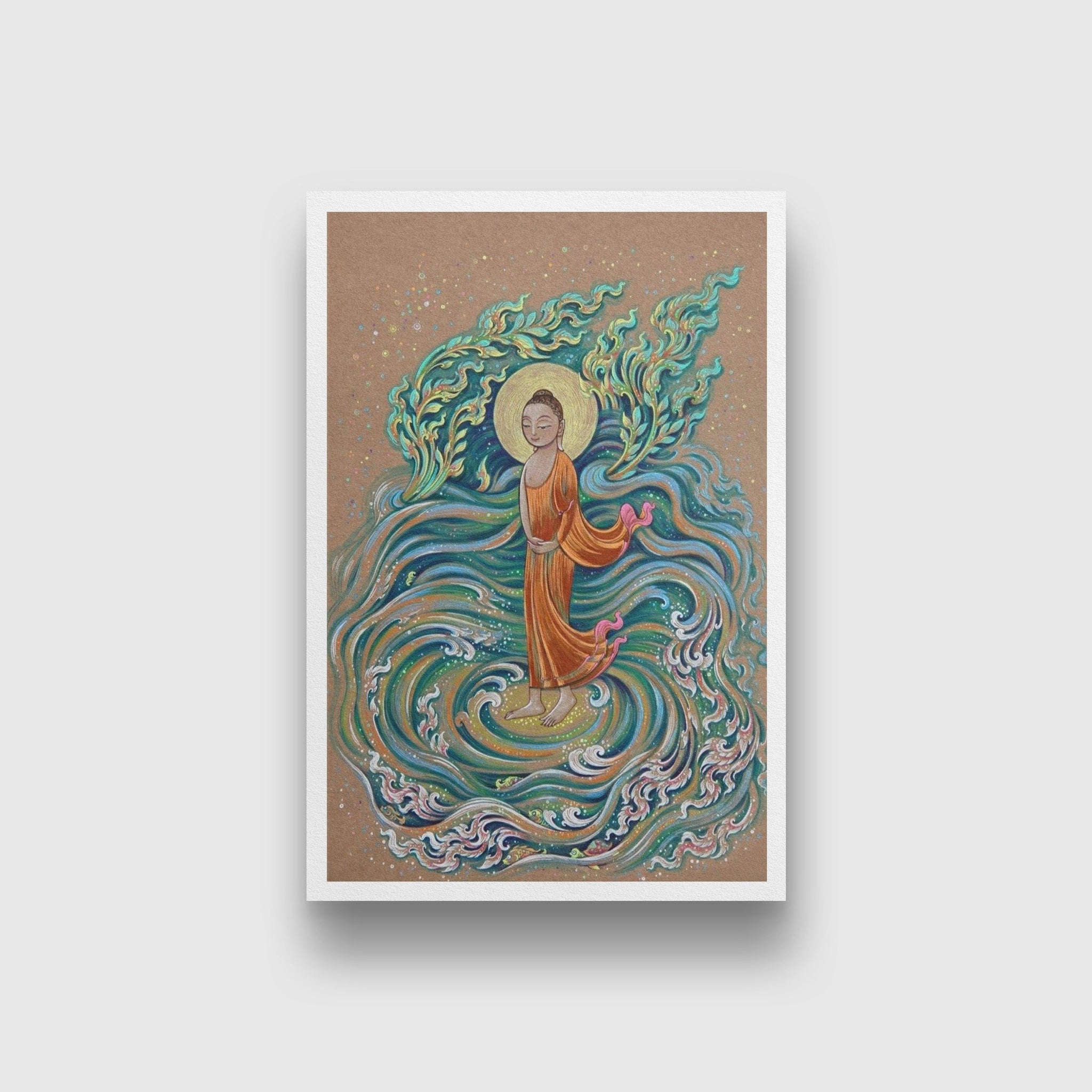 Budhha Painting-Meri Deewar 2 : 3 Vertical Premium Wall Art Canvas by MeriDeewar