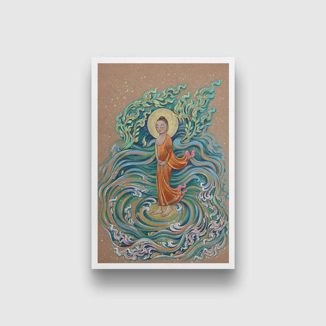 Budhha Painting-Meri Deewar 2 : 3 Vertical Premium Wall Art Canvas by MeriDeewar