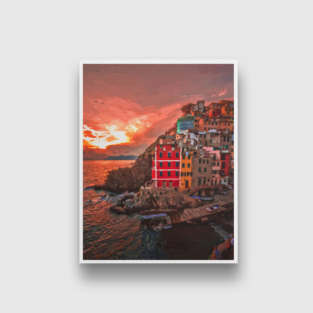 Buildings near the sea Painting - Meri Deewar 4 :5 Vertical Premium Wall Art Canvas by MeriDeewar