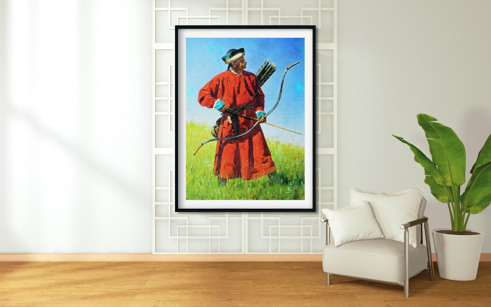 Bukhara soldiers sarbaz Painting-Meri Deewar 3 : 4.2 Vertical Premium Wall Art Canvas by MeriDeewar