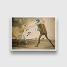 Burning giraffes and telephones Painting-Meri Deewar 4 : 3 Horizontal Premium Wall Art Canvas by MeriDeewar