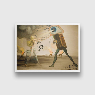 Burning giraffes and telephones Painting-Meri Deewar 4 : 3 Horizontal Premium Wall Art Canvas by MeriDeewar