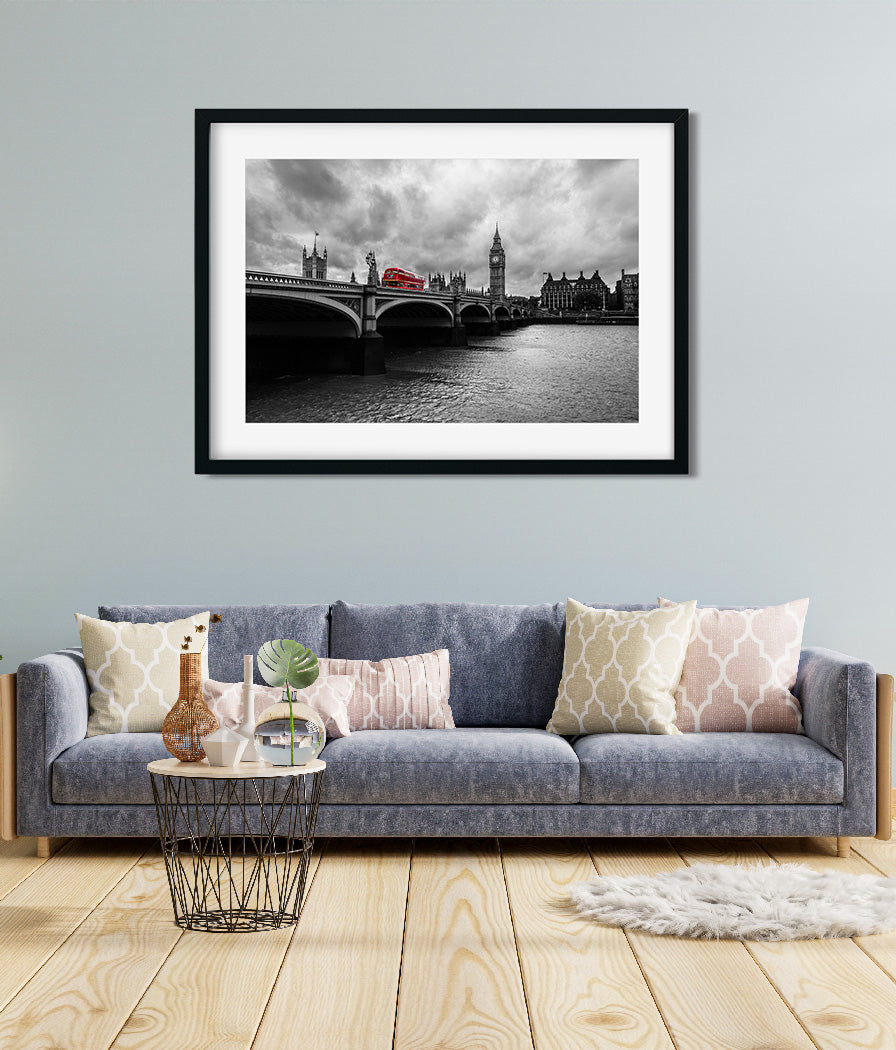 Bus on a Bridge Painitng 3 : 2 Horizontal Premium Wall Art Canvas by MeriDeewar