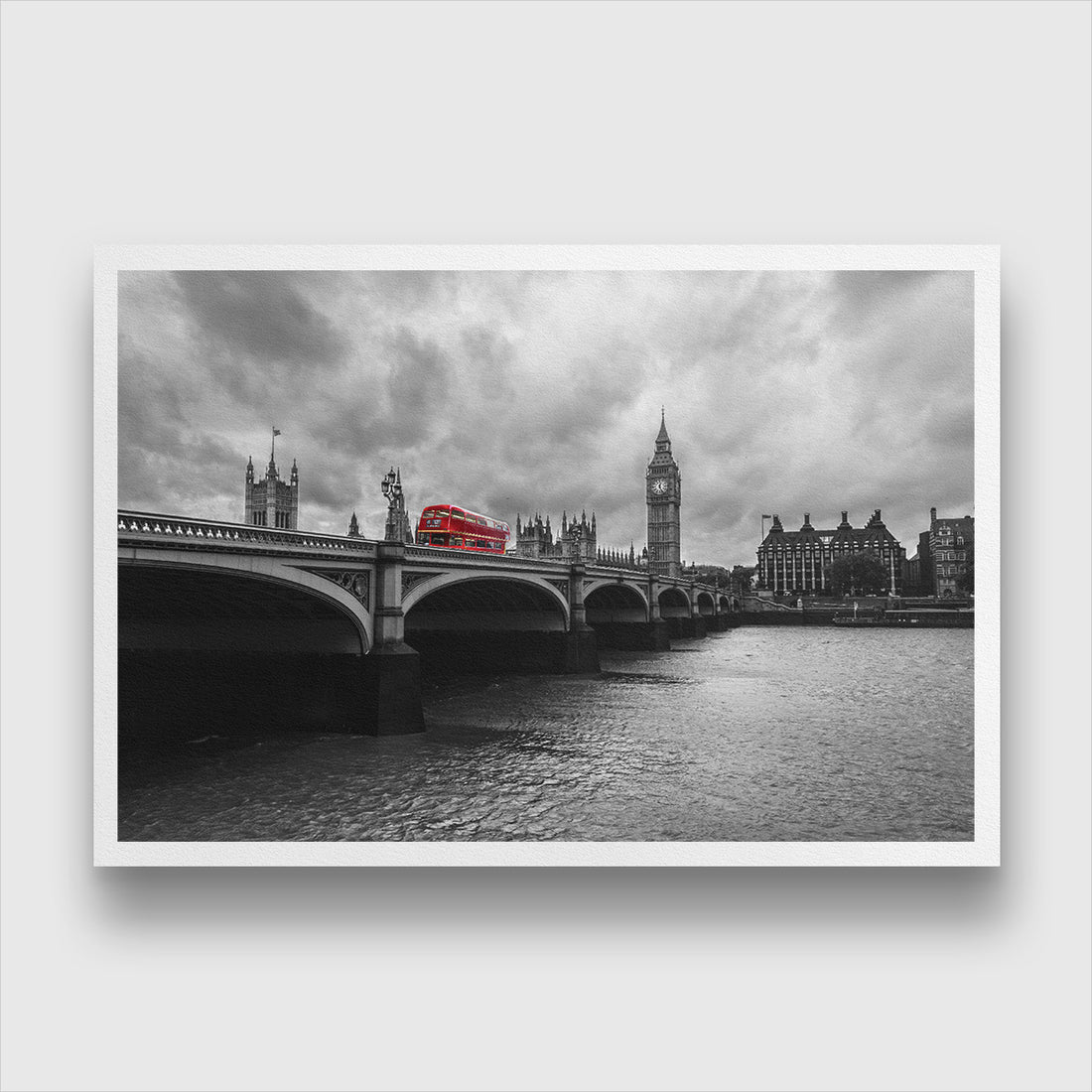 Bus on a Bridge Painitng 3 : 2 Horizontal Premium Wall Art Canvas by MeriDeewar