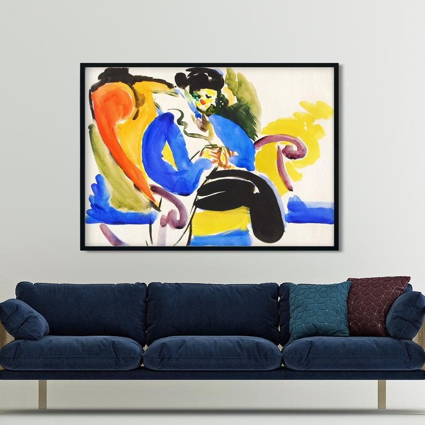 Calligraphic Henry Lyman Saÿen Painting - MeriDeewar 4 : 3 Horizontal Premium Wall Art Canvas by MeriDeewar