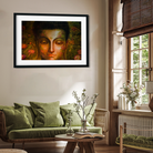 Calm Buddha  With Floating Wall Painting 3 : 2 Horizontal Premium Wall Art Canvas by MeriDeewar