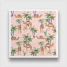 Camel and Palm Painting 1 : 1 Square Premium Wall Art Canvas by MeriDeewar