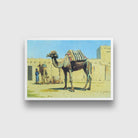 Camel in the courtyard Painting-Meri Deewar 3 : 2 Horizontal Premium Wall Art Canvas by MeriDeewar