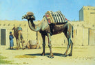 Camel in the courtyard Painting-Meri Deewar 3 : 2 Horizontal Premium Wall Art Canvas by MeriDeewar