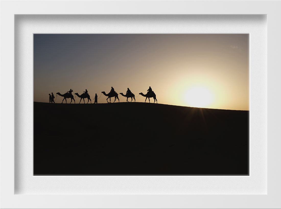 Camel Ride Painting-Meri Deewar 3 : 2 Horizontal Premium Wall Art Canvas by MeriDeewar
